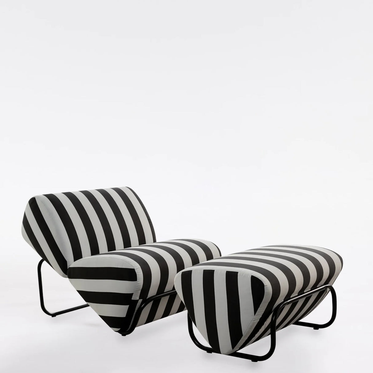 Outdoor Trend Module Lounge & Footstool Set, Cocolea, Powder Coat -Night Sky - Matt, Mallacoota- Ash,