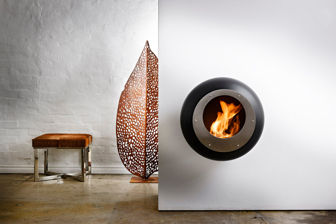 Cocoon Fires Vellum Wall-Mounted BLACK - Ethanol Fireplace, Cocolea, , ,