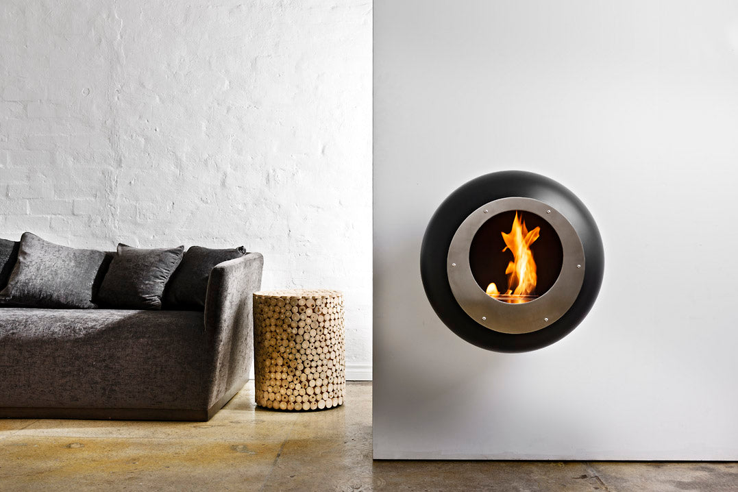 Cocoon Fires Vellum Wall-Mounted BLACK - Ethanol Fireplace, Cocolea, , ,