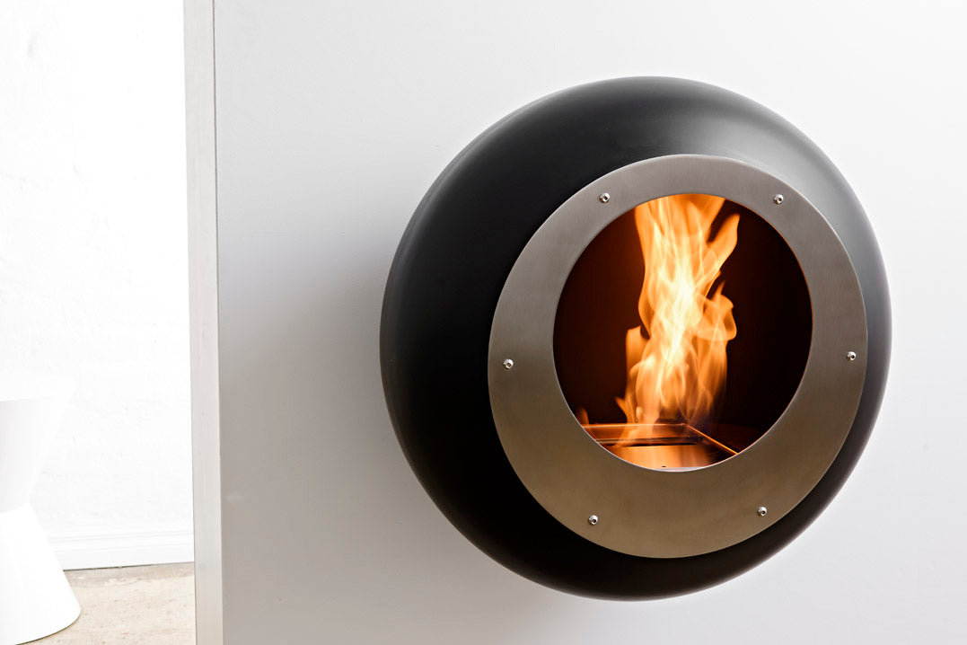 Cocoon Fires Vellum Wall-Mounted BLACK - Ethanol Fireplace, Cocolea, , ,