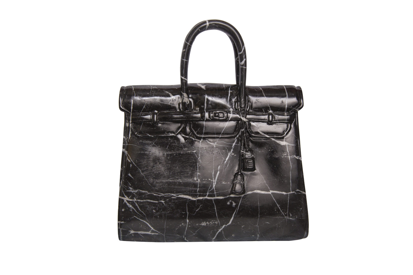 Birkin 42 Black Marble Handbag Sculpture, Cocolea, , ,