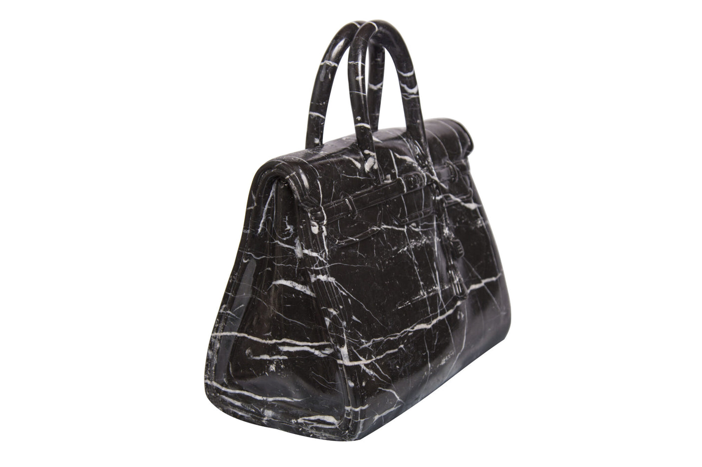 Birkin 42 Black Marble Handbag Sculpture, Cocolea, , ,