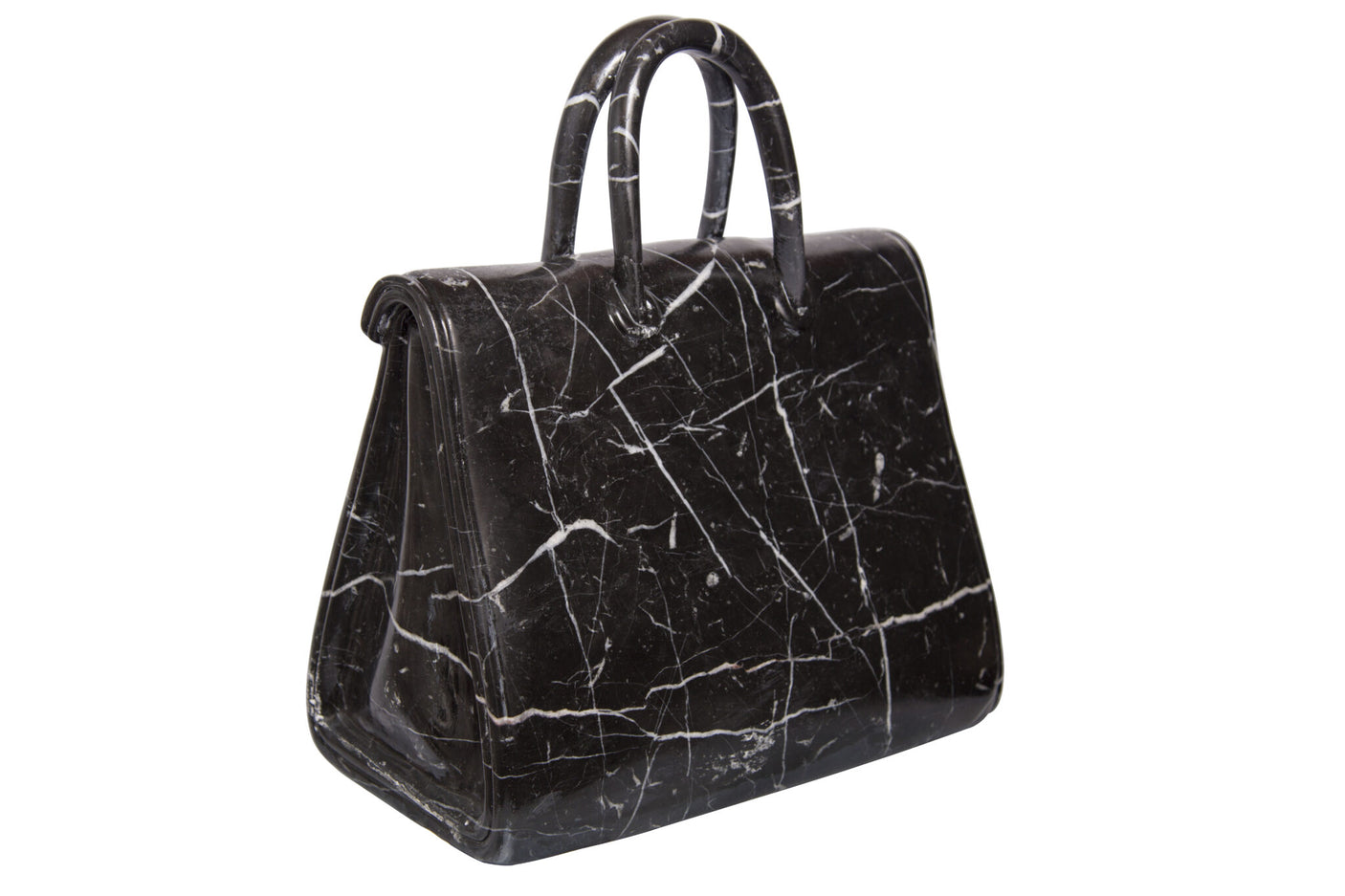 Birkin 42 Black Marble Handbag Sculpture, Cocolea, , ,