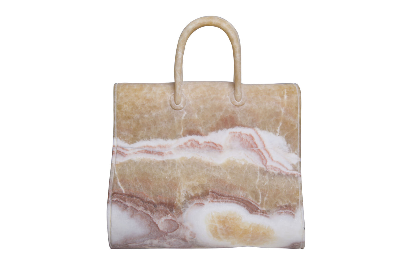 Birkin 42 Brown Marble Handbag Sculpture, Cocolea, , ,