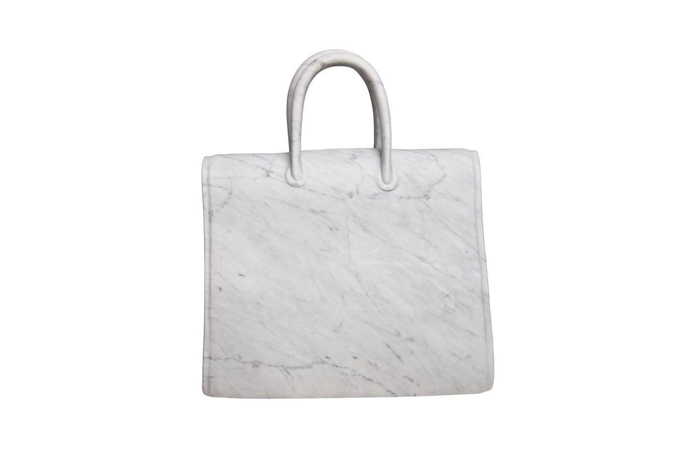 Birkin 42 White Marble Handbag Sculpture, Cocolea, , ,