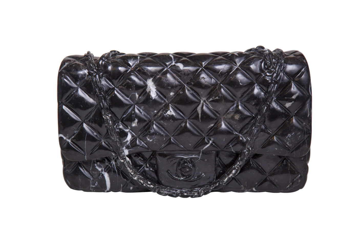 Black Marble Chanel Clutch Bag Sculpture, Cocolea, , ,