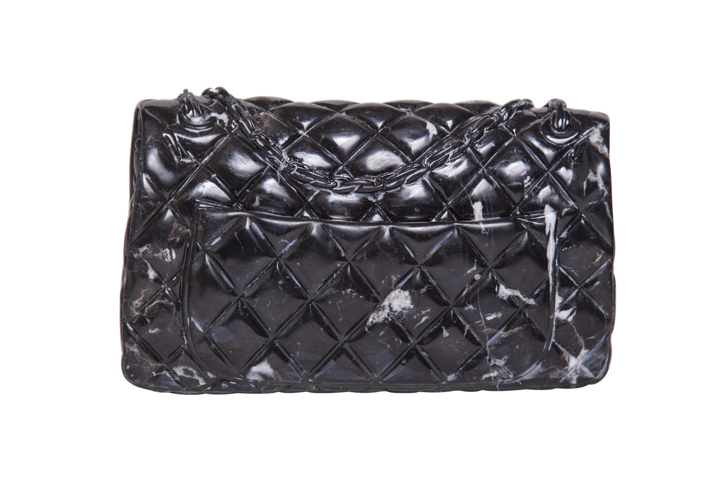 Black Marble Chanel Clutch Bag Sculpture, Cocolea, , ,