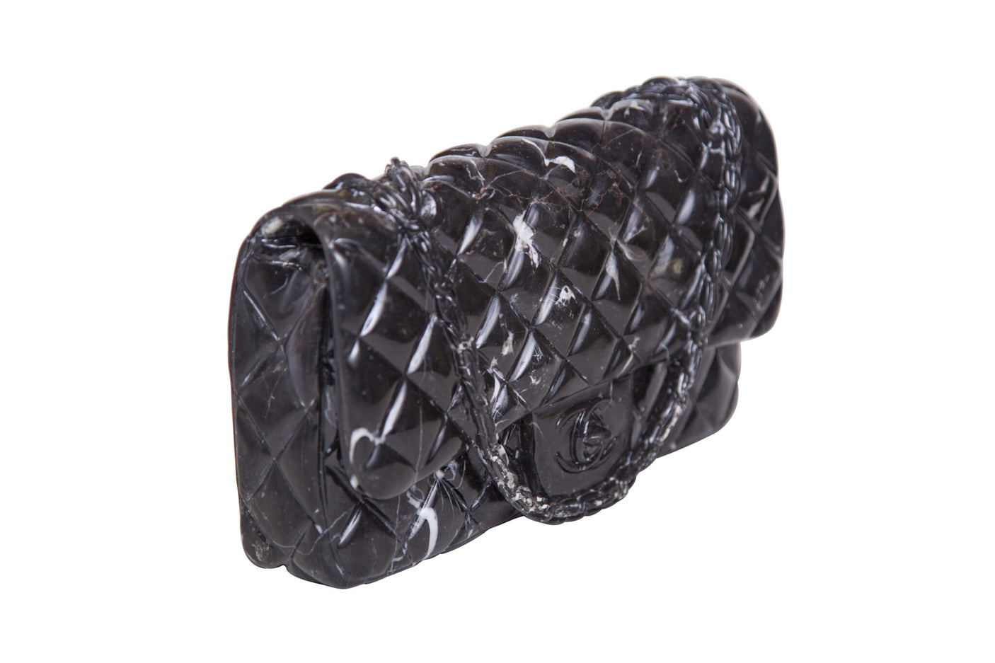 Black Marble Chanel Clutch Bag Sculpture, Cocolea, , ,