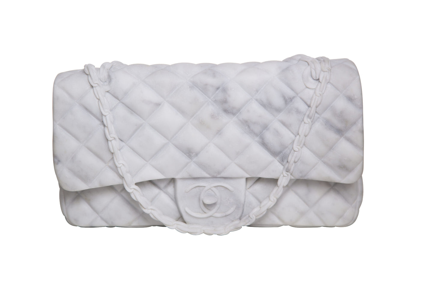 White Marble Chanel Clutch Bag Sculpture, Cocolea, , ,