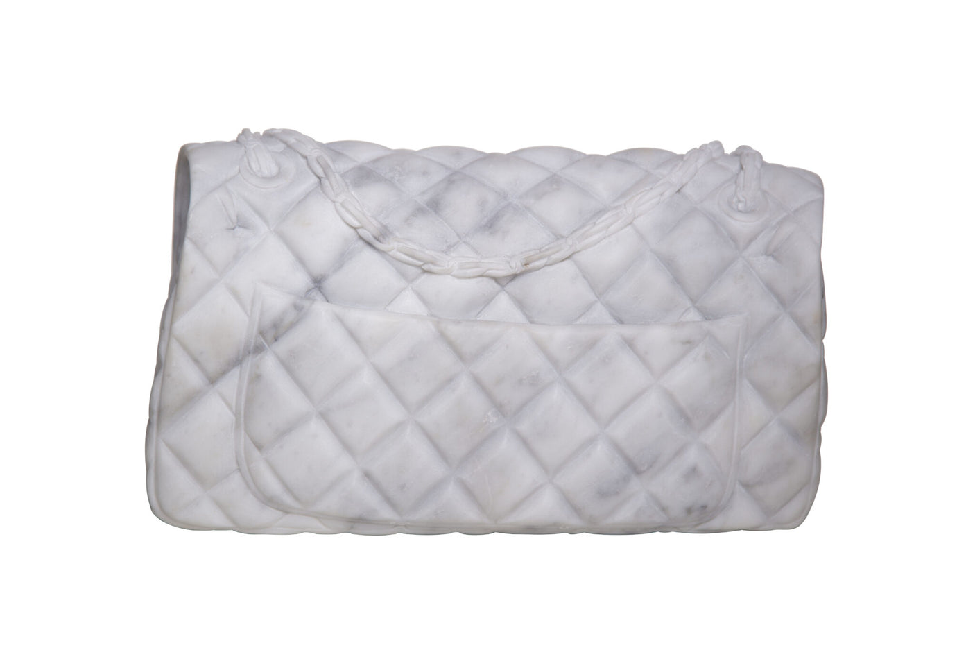 White Marble Chanel Clutch Bag Sculpture, Cocolea, , ,