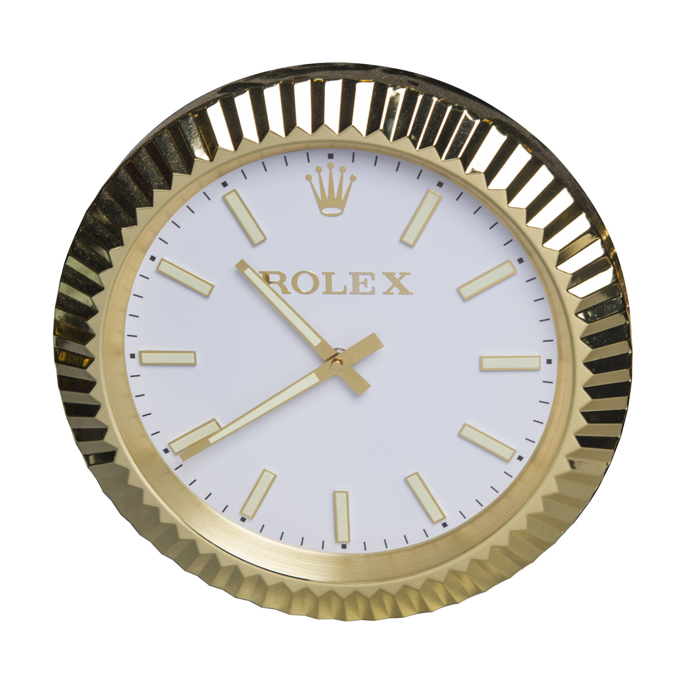 Gold Polished Minimalist Decorative Wall Clock | 35cm Quartz – Luxury Logo Style - customisable with or without Genuine Swarovski Crystal, Cocolea, , ,