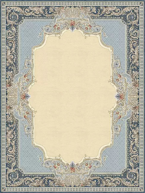 RUG AUBUSSON TAPISSERIE FLORAL BLUE, Cocolea, , ,