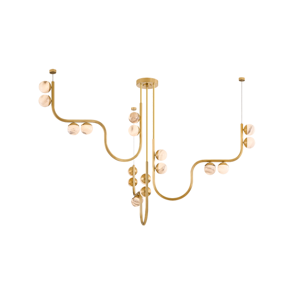 Avignon Chandelier in Vintage Brass, Corbett Lighting, , ,