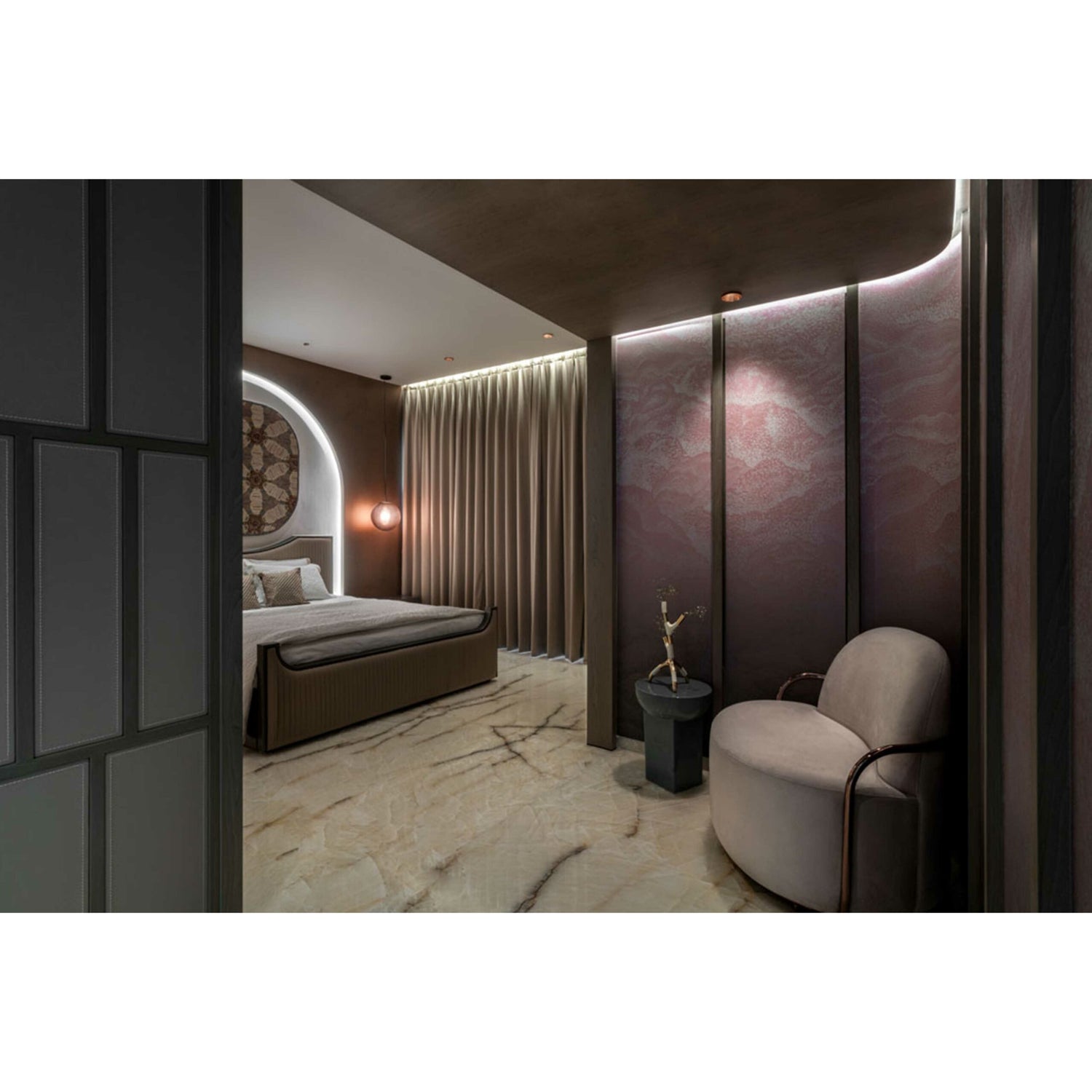 Orion Lounge Chair Blanche Oro, Cocolea, , ,