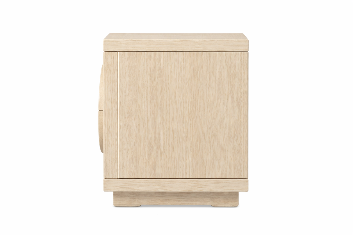 Bondi Curve Oak Bedside Table | Contemporary Light Oak Whitewash Designer Nightstand, Cocolea, , ,