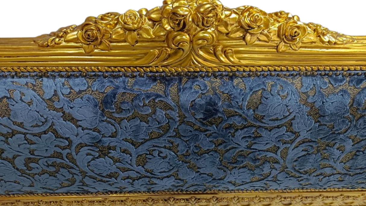 Louis French Style King Carved Gold Leaf Bed, Cocolea, , ,