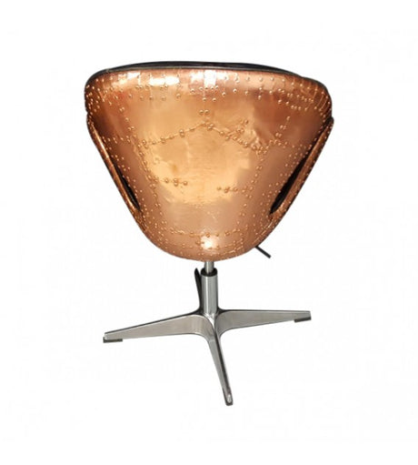 Gauntlet Copper and Black Leather Swan Chair, Cocolea, , ,