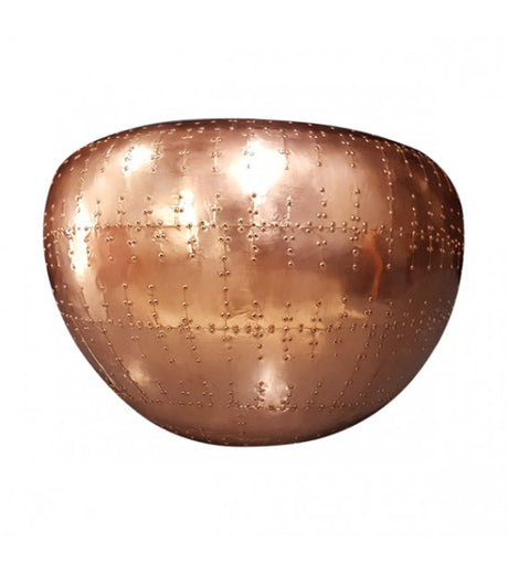 Wright Flyer Copper and Black Leather Large Spitfire Cocoon Stool, Cocolea, , ,