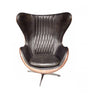 Admiral Black Leather and Copper Egg Chair, Cocolea, , ,