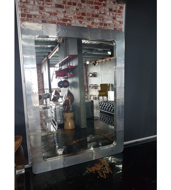 Large Rectangle Wall/Floor Aluminium Aviator Spitfire Mirror (*also available in copper and polished brass), Cocolea, , ,