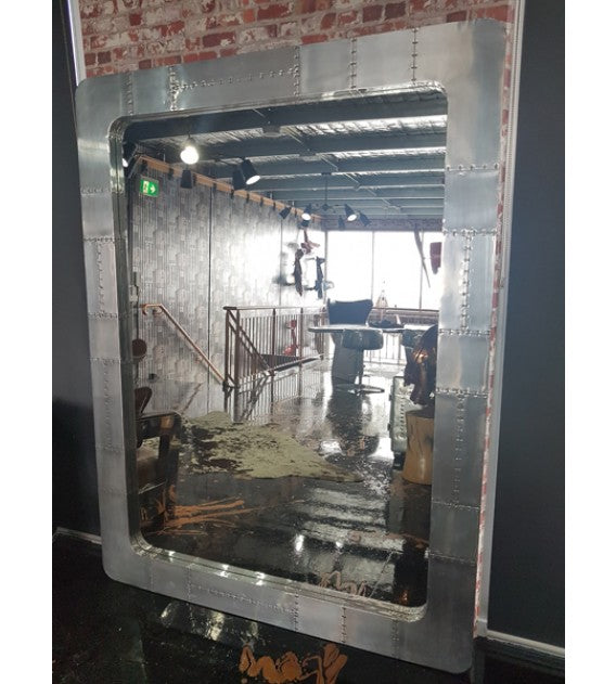 Large Rectangle Wall/Floor Aluminium Aviator Spitfire Mirror (*also available in copper and polished brass), Cocolea, , ,