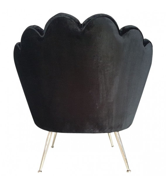 Large Brass and Velvet or Leather Trapezium Shell Chair, Cocolea, , ,