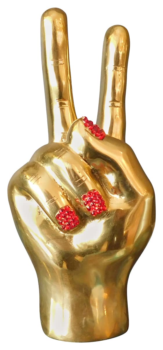 Peace Brass Hand Sculpture - Swarovski embellished, Cocolea, , ,