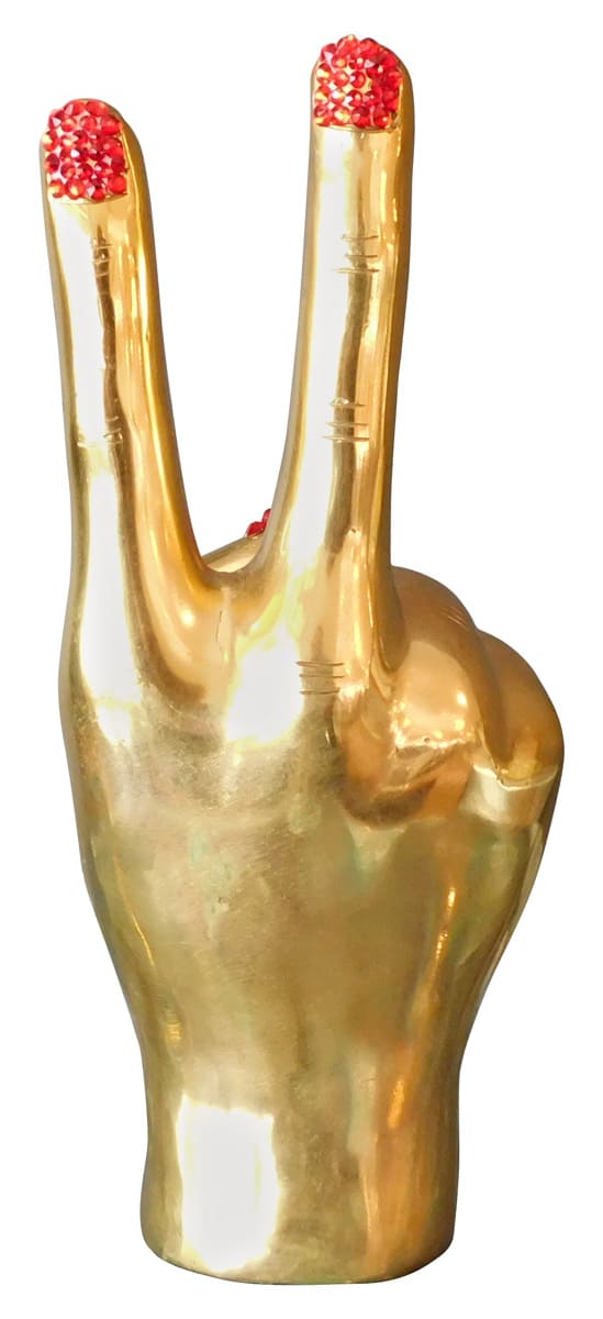 Peace Brass Hand Sculpture - Swarovski embellished, Cocolea, , ,