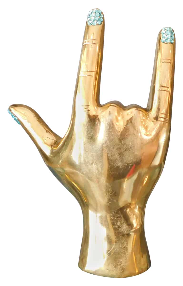 Rock on Brass Hand Sculpture - Swarovski embellished, Cocolea, , ,