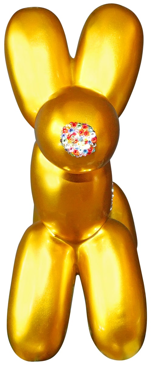 Balonus Balloon Dog Resin and Swarovski Sculpture - Gold/Rainbow, Cocolea, , ,