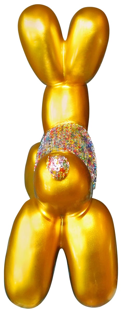 Balonus Balloon Dog Resin and Swarovski Sculpture - Gold/Rainbow, Cocolea, , ,