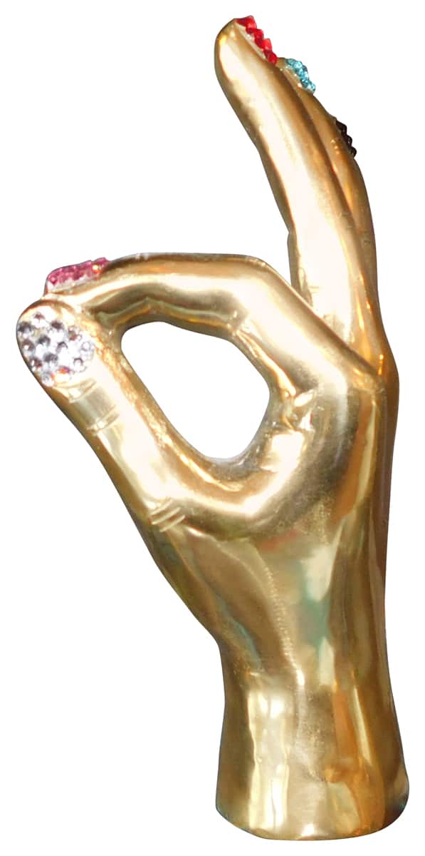 Perfect Brass Hand Sculpture - Swarovski embellished, Cocolea, , ,
