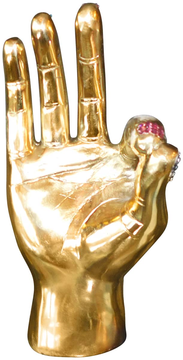 Perfect Brass Hand Sculpture - Swarovski embellished, Cocolea, , ,
