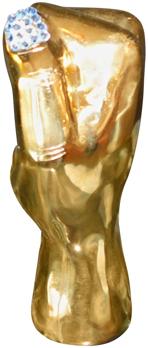 Palm Closed Brass Hand Sculpture - Swarovski embellished, Cocolea, , ,