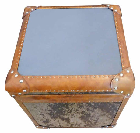 Crus Black Mirror Stainless Steel Vintage Trunk Table, Cocolea, , ,