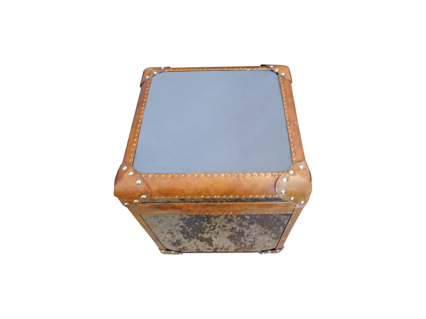 Crus Black Mirror Stainless Steel Vintage Trunk Table, Cocolea, , ,