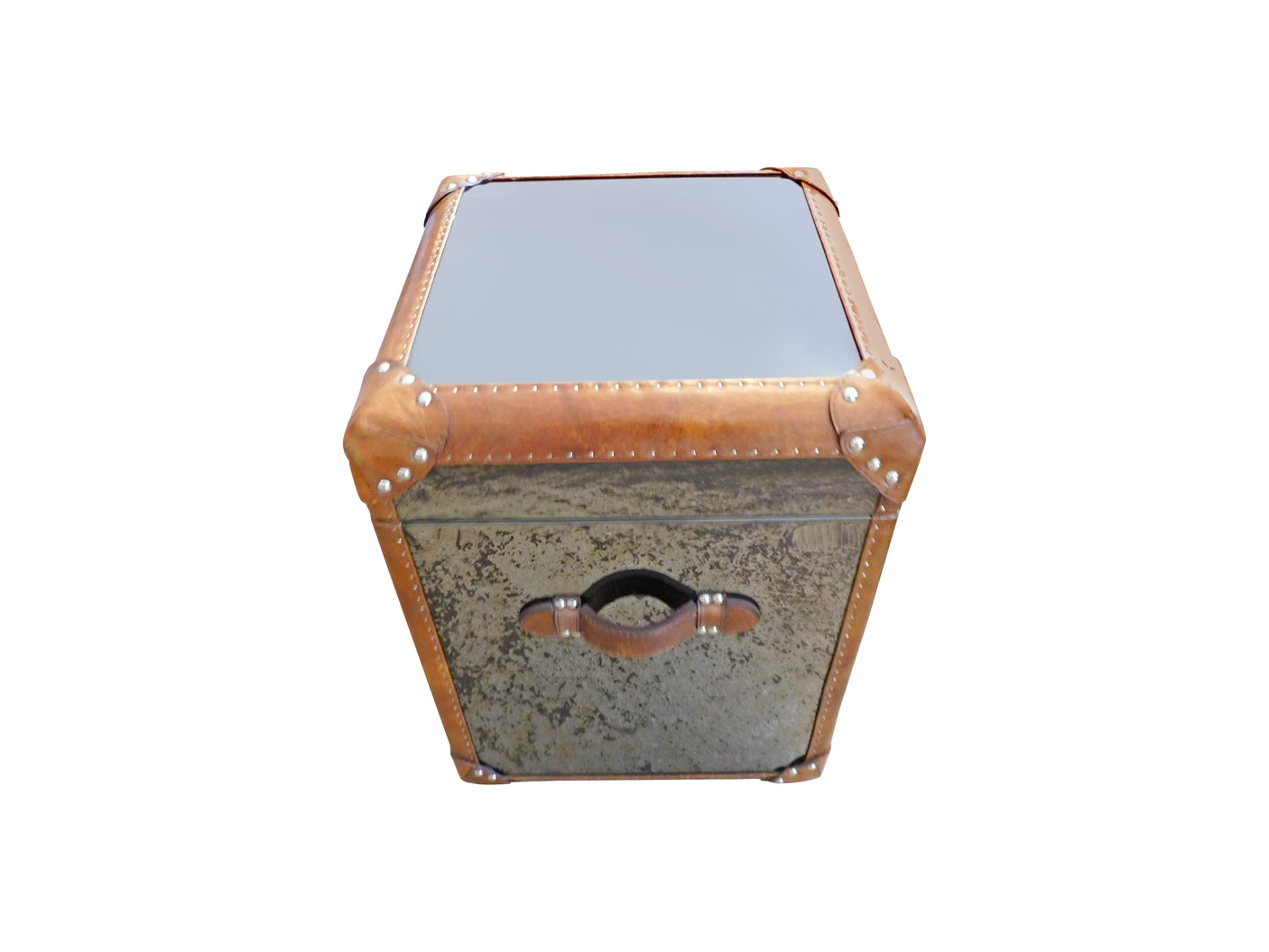 Crus Black Mirror Stainless Steel Vintage Trunk Table, Cocolea, , ,