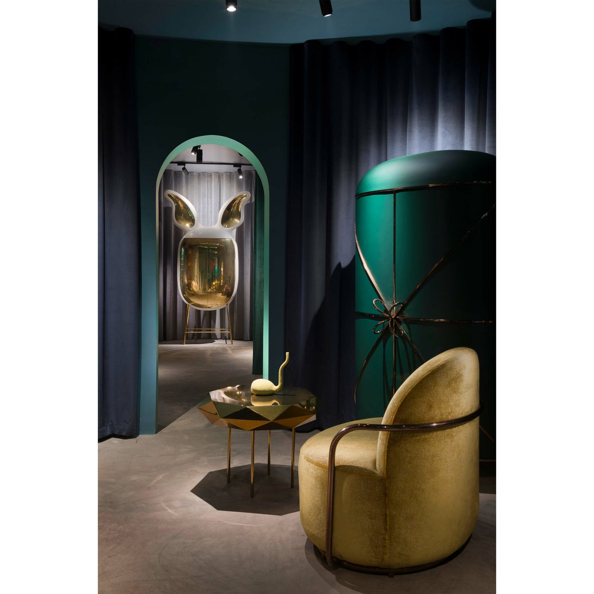 Orion Lounge Chair Gold Oro, Cocolea, , ,