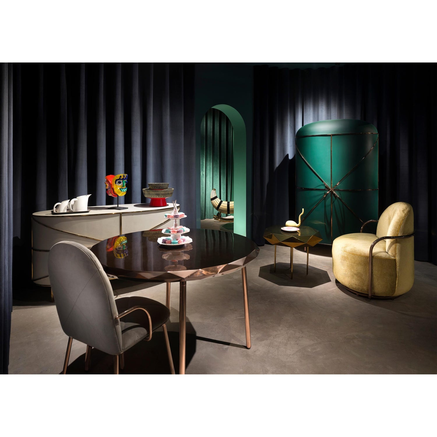 Orion Lounge Chair Gold Rose, Cocolea, , ,