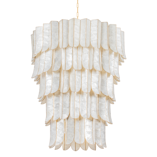 Cartagena Chandelier in Vintage Gold Leaf, Corbett Lighting, , ,