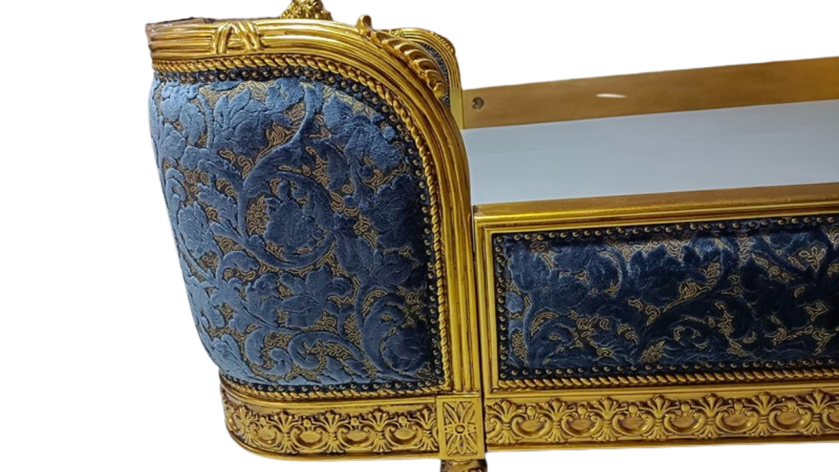 Louis French Style King Carved Gold Leaf Bed, Cocolea, , ,