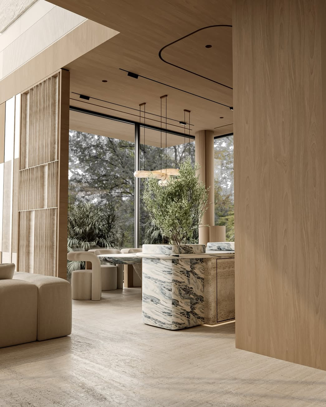 Spanish Marble Alabaster | Contemporary Figure-8 Pendant Light, Cocolea, , ,