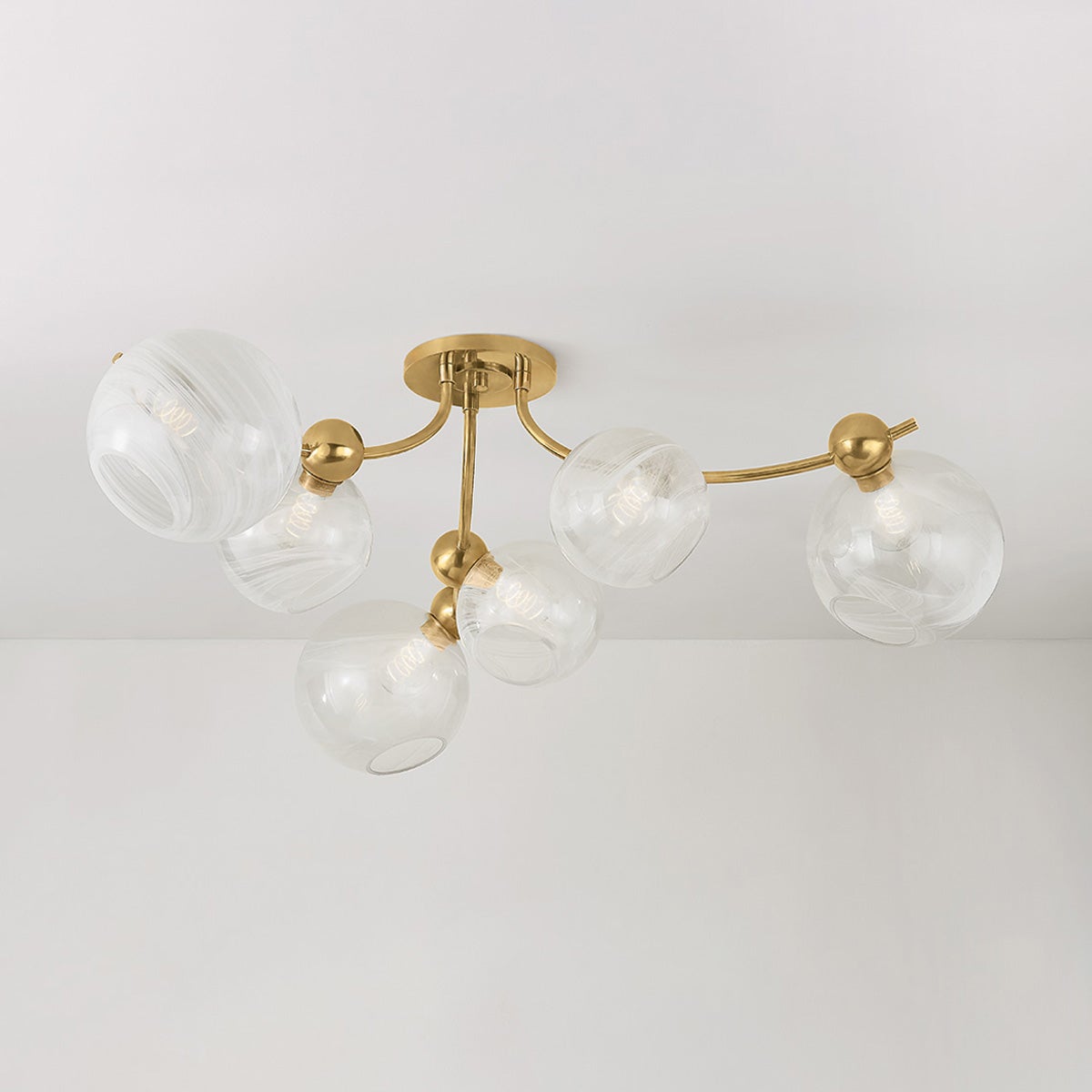 Astraia 6-Light Semi Flush in Vintage Brass – view 2