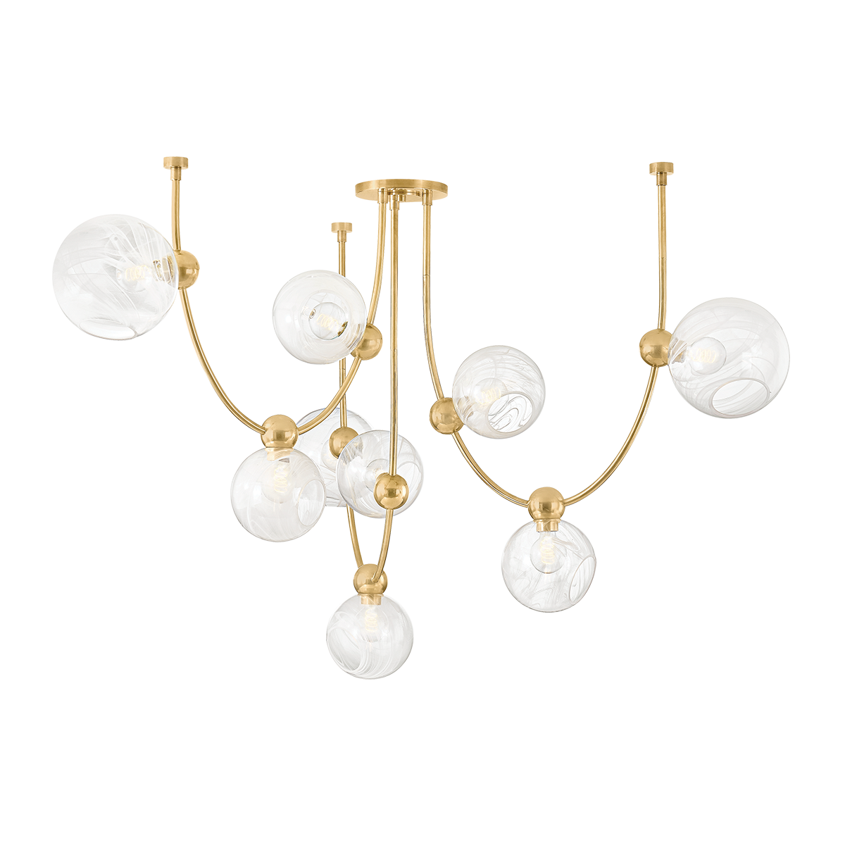 Astraia Chandelier by Corbett Lighting in Vintage Brass
