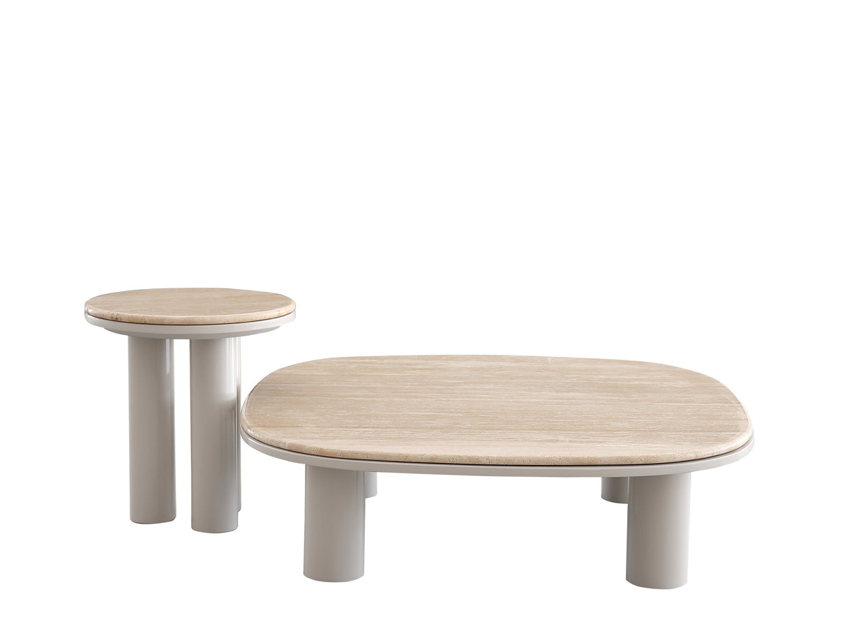Cannes Travertine Side Table, Cocolea, , ,