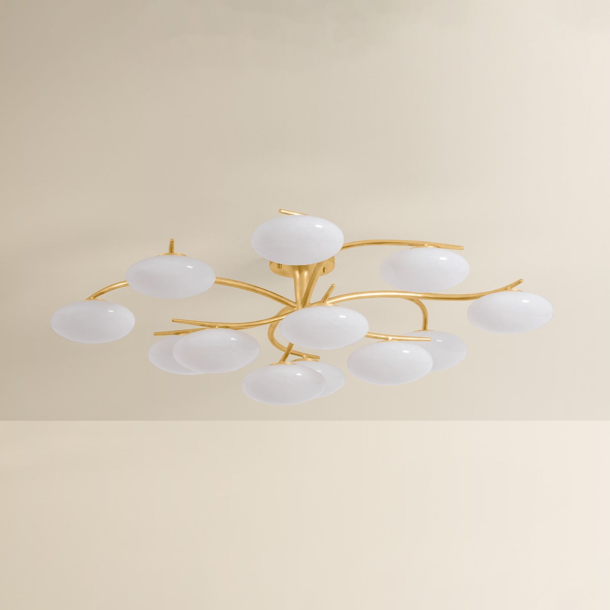 Bayberry 12-Light Close-to-Ceiling in Vintage Gold Leaf – view 2