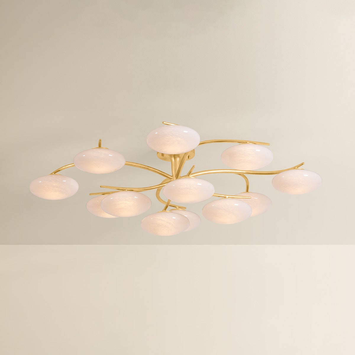Bayberry 12-Light Close-to-Ceiling in Vintage Gold Leaf – view 3