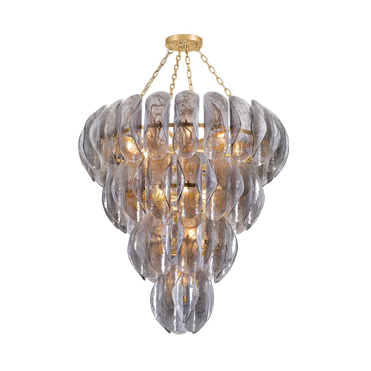 Anatase Chandelier by Corbett Lighting in Vintage Gold Leaf