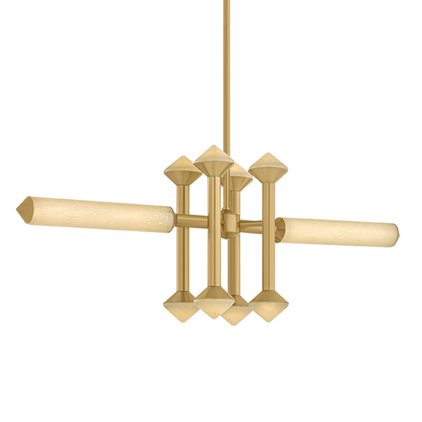 Hydra Linear Chandelier in Vintage Brass, Corbett Lighting, , ,
