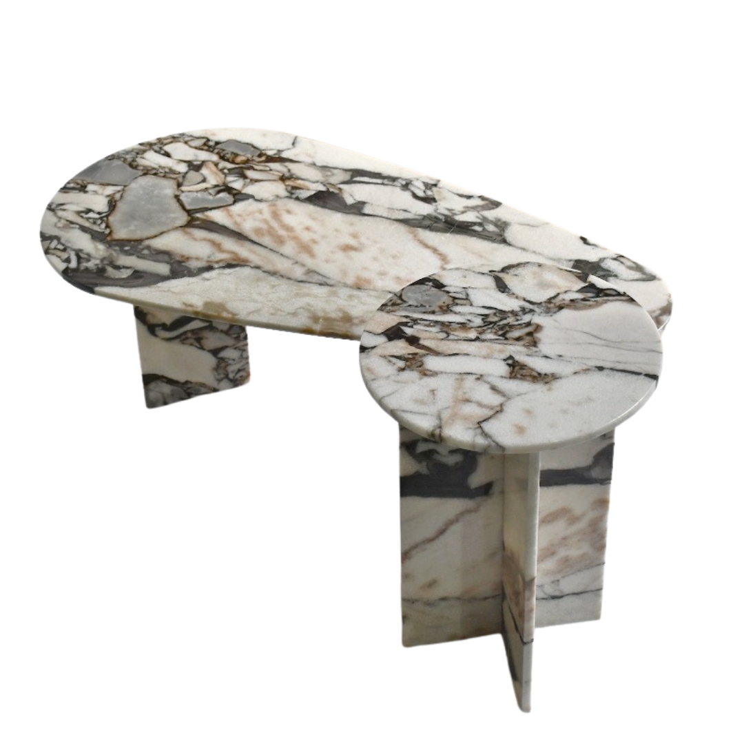 Elle Tear Drop Oval Marble Coffee Table, Cocolea, , ,